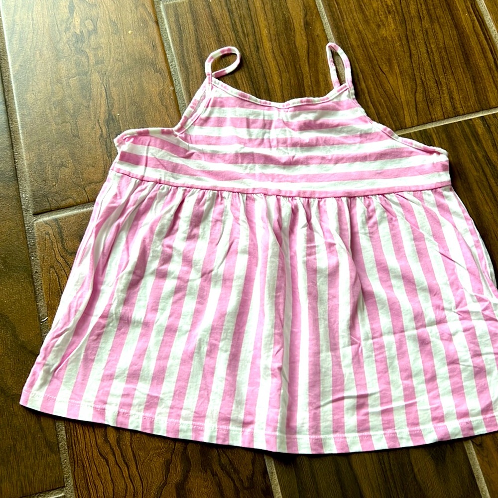 Girls Pink Striped Tank